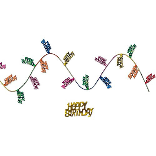 Beistle Gleam _N Flex Happy Birthday Garland  25-Feet