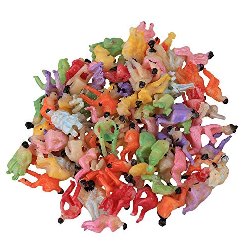 BQLZR Muticolor N Scale 1 150 Painted Model Train Seated People Passengers Figures Pack of 100