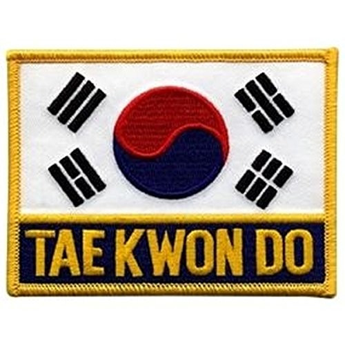 Uniform World South Korea TAE Kwon DO Flag Patch -Iron-On- - American Flag Patch Standard U.S. Flag USA American Flag - us Military Logo Shirt Jacket