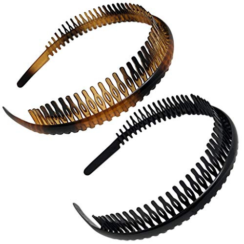 Scunci Effortless Beauty Headbands  1-Inch Wide  2-Count -1-Pack-