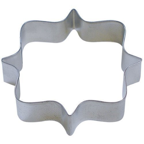 R  and  M Square Plaque Tinplated Frame Cookie Cutter 4.25-Inch  Silver