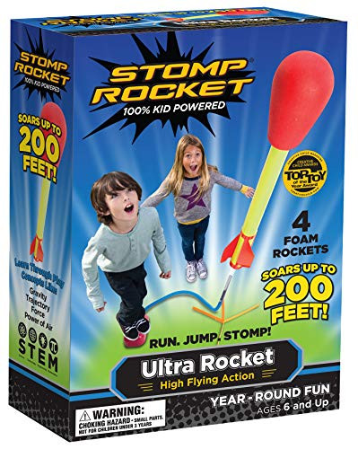 Stomp Rocket 20008 Ultra Rocket, 4 Rockets [Packaging May Vary], Red