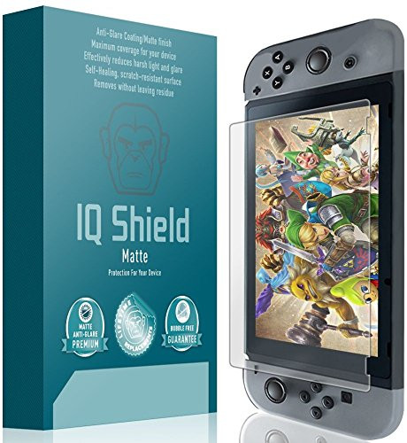 IQ Shield Matte Screen Protector Compatible with Nintendo Switch -Console--Updated Design- Anti-Glare Anti-Bubble Film