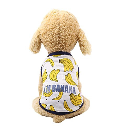 Howstar Dog Shirts Puppy Pet T-Shirt Super Cute Banana Printed Pets Clothes Summer Apparel -S Shirt- Howstar Dog Shirts Puppy Pet T-Shirt Super Cute Banana Printed Pets Clothes Summer Apparel -S Shirt-
