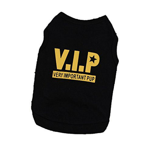 Howstar Pet Shirt VIP Printed T Shirts Dogs Summer Vest Puppy Pet Clothing Apparel -S Black- Howstar Pet Shirt VIP Printed T Shirts Dogs Summer Vest Puppy Pet Clothing Apparel -S Black-