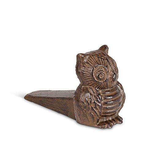 Abbott Collection Cast Iron Owl Door Wedge, Dark Brown (Small)