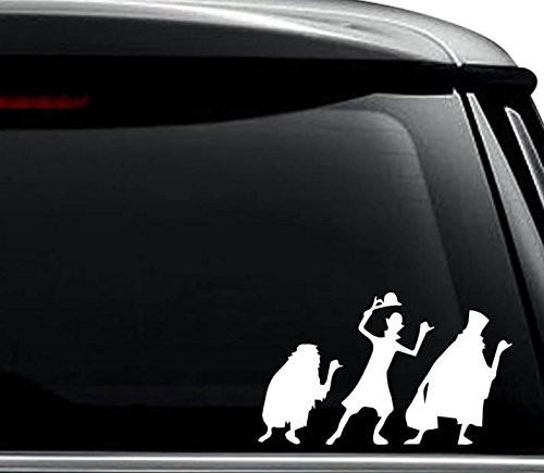 Haunted Mansion Decal Sticker For Use On Laptop  Helmet  Car  Truck  Motorcycle  Windows  Bumper  Wall  and Decor Size- -8 inch-   -20 cm- Wide   Color- Gloss White
