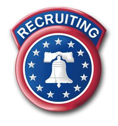 Military Vet Shop Magnet U.S. Army Recruiting Command Patch Vinyl Transfer Vinyl Magnet Car Fridge Locker Metal Decal 3.8inch