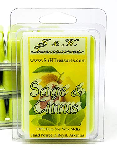 Sage and Citrus - Pure Soy Wax Melts - 1 pack -6 cubes-