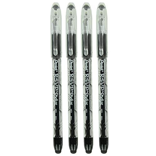 Pentel BK91L-A R.S.V.P. Stylus Ballpoint Black Ink Pens - 4 Pack
