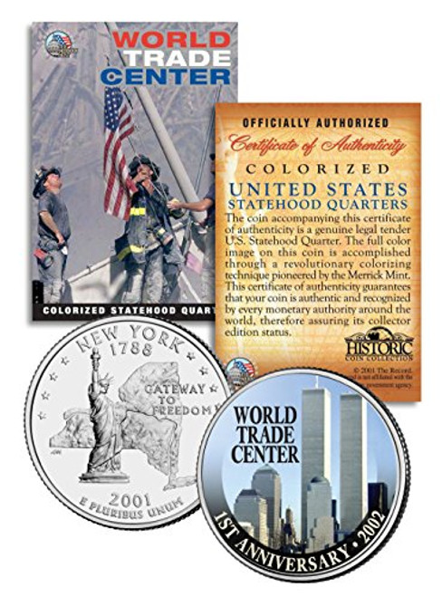 WORLD TRADE CENTER * 1st Anniversary * 9 11 New York State Quarter U.S. Coin WTC