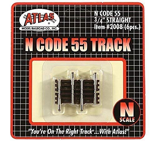 N Code 55 Nickel Silver .75inch  Straight Track -6- Atlas Trains