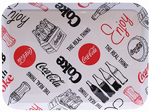 Tablecraft Coca-Cola Melamine Serving Tray, black & White Graphic Design (CC392)