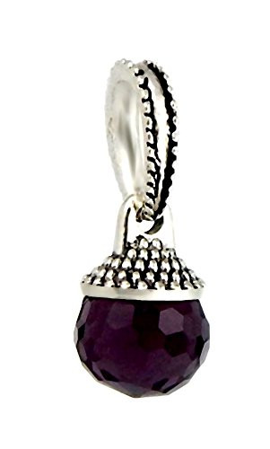 J and M Dangle Jet Black Faceted Crystal Charm Bead for Charms Bracelets