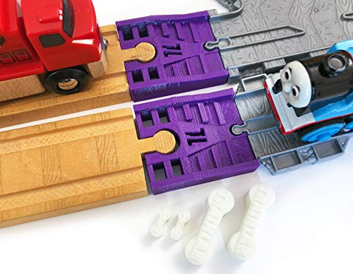 TrainLab Thomas Take-n-Play to Wooden Railway Train Track Adapters -Purple-