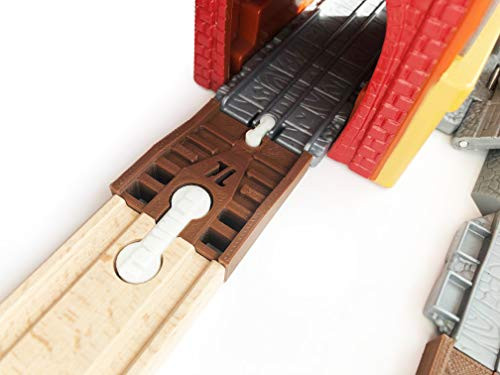 TrainLab Thomas Take-n-Play to Wooden Railway Train Track Adapters with Dog Bones -Brown-