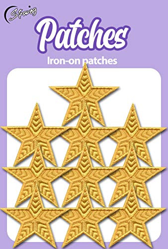 Iron On Patches - Yellow Star Patch 10 pcs Iron On Patch Embroidered Applique Star S-92