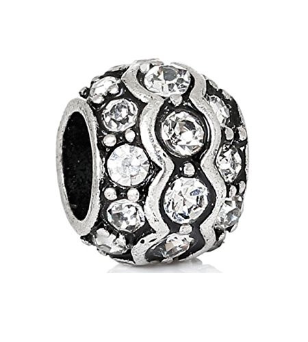 J and M Clear Crystal Spacer Charm Bead for Bracelets