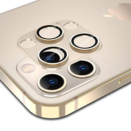 Camera Screen Protector for iPhone 12 PRO MAX 5G 6.7inch  Screen Protector Tempered Glass  HD Clear Scratch-Resistant Easy Installation Ultra-Thin Metal Camera Lens Screen Protector for iPhone 12 PRO MAX -Gold-