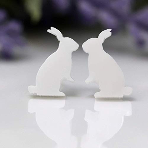 Bunny Earrings  Metal Free  Plasic Post Studs for Sensitive Ears