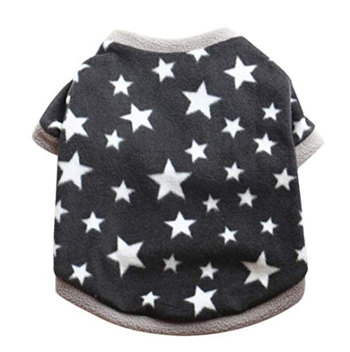 Howstar Pet Clothes  Cute Star Printed Sweater Winter Shirt for Puppy Dog Warm T-Shirt Apparel -S  Black-