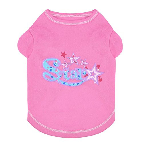 Howstar Pet Clothes for Dogs Summer Shirts Cute Puppy Vest T Shirt Apparel Small Dog Cat Sweatshirt -Pink S- Howstar Pet Clothes for Dogs Summer Shirts Cute Puppy Vest T Shirt Apparel Small Dog Cat Sweatshirt -Pink S-