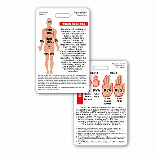 Rule of 9_s  and  Palm Method Burn Chart Vertical Badge Reference Card -1 Card-