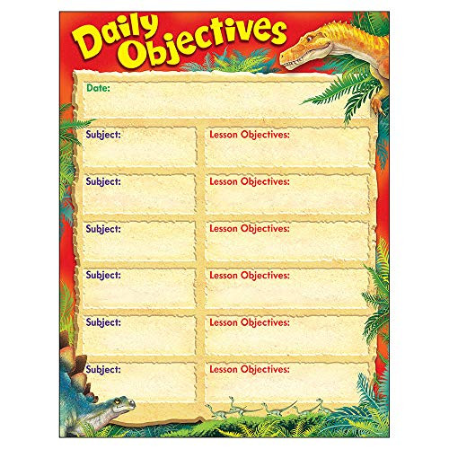 Trend Enterprises Daily Objectives Discovering Dinosaurs Learning Chart -T-38495-