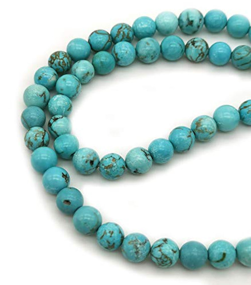 WANYS 6mm Natural Blue Turquoise Beads for Jewelry Making Round Loose Beads for DIY Bracelets Business 60pcs Strand WANYS 6mm Natural Blue Turquoise Beads for Jewelry Making Round Loose Beads for DIY Bracelets Business 60pcs Strand