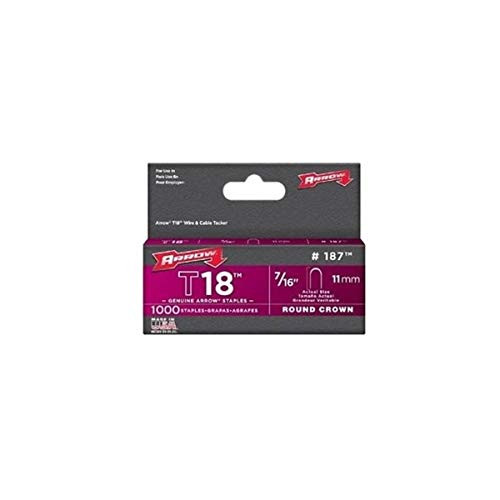 Arrow T18 Round Crown Cable Staple  7 16 In. -1000-Pack- - 1 Each