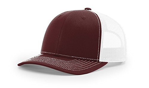Richardson Maroon White112 Mesh Back Trucker Cap Snapback Hat