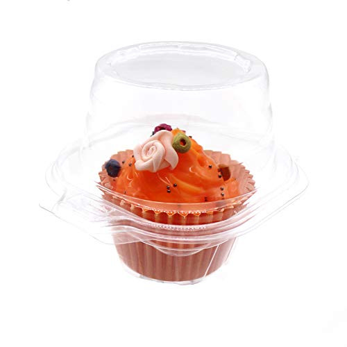 Individual Cupcake Boxes 25PC Individual Cupcake Containers Plastic Disposable with Connected Airtight Dome Lid Cupcake Holder Individual Clear Single Cupcake Container Individual Cupcake Boxes 25PC Individual Cupcake Containers Plastic Disposable with Connected Airtight Dome Lid Cupcake Holder Individual Clear Single Cupcake Container