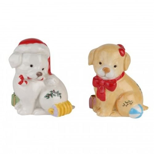 Spode Christmas Tree Puppy Salt & Pepper Set