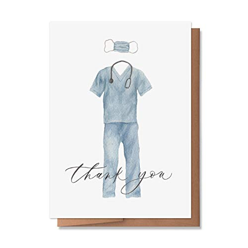 Wunderkid Thank You Card  Doctor or Nurse Hero Appreciation Card -1 Single Card  Blank inside-