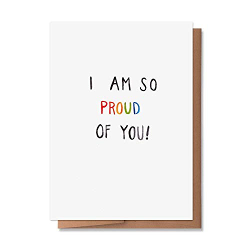 Wunderkid Congrats on Coming Out Card  So Proud of You LGBTQ Watercolor Card -1 Single Card  Blank inside-
