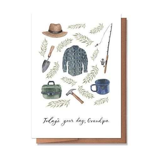 Wunderkid Today_s Your Day Grandpa  Happy Birthday Grandpa Card -1 Single Card  Blank inside-