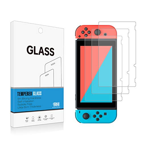 Ei-Tiger -3 Pack- For Nintendo Switch Screen Protector Premium Tempered Glass 9H Hardness Premium HD Clarity 2.5D Film Anti-Scratch  Anti-Fingerprint  Advanced HD Clarity Bubble Free Easy Installation