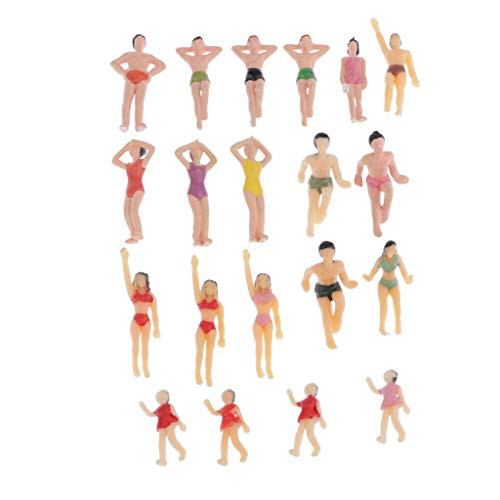 LoveinDIY 20x Miniature Beach Swimsuits People Figures Model Train Diorama Scenics Building Kit  1 50 HO S O Scale