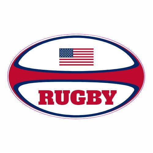 U.S. Custom Stickers American Flag Rugby Ball Sticker  3inch