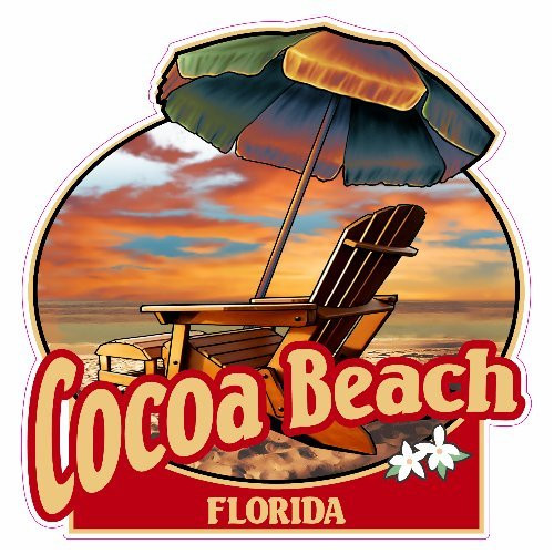 U.S. Custom Stickers Cocoa Beach Florida Beach Sticker  3inch