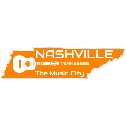 U.S. Custom Stickers Nashville Tennessee Music City Sticker  3inch