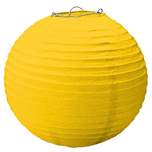 Amscan 241600.09 Paper Lanterns, 15 1/2 inches, Yellow