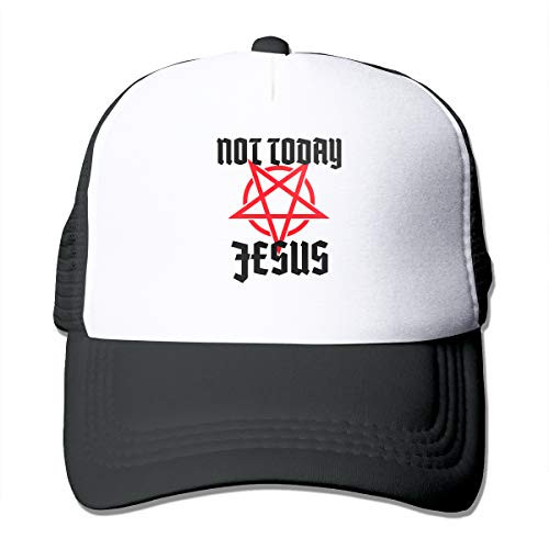 antkondnm Not Today Jesus Satan Pentagram Funny Trucker hat Love Hipster Adjustable Mesh Trucker Hat Baseball Cap