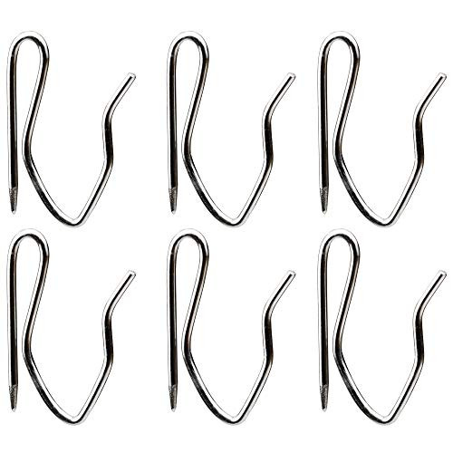 MateOne 120 Pack Stainless Steel Curtain Hooks Pin-On Drapery Hook Pins Metal S Hooks 1.2 by 0.8 Inch for Window Curtain  Door Curtain and Shower Curtain-Sliver