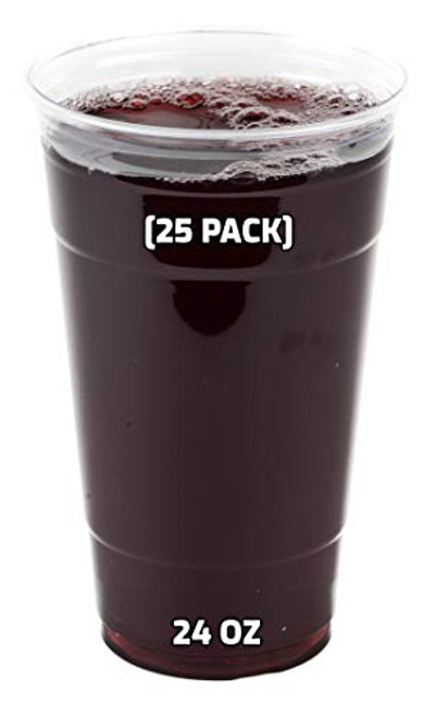Clear Plastic Disposable Pet Cups - 24 oz Cups 25 Pack - Crystal Clear PET Cup - Cold Smoothie - Iced Coffee Go Cups - Ideal for Coffee Parfait Juice Soda Cocktail Party Cups -24oz 25 count- Clear Plastic Disposable Pet Cups - 24 oz Cups 25 Pack - Crystal Clear PET Cup - Cold Smoothie - Iced Coffee Go Cups - Ideal for Coffee Parfait Juice Soda Cocktail Party Cups -24oz 25 count-