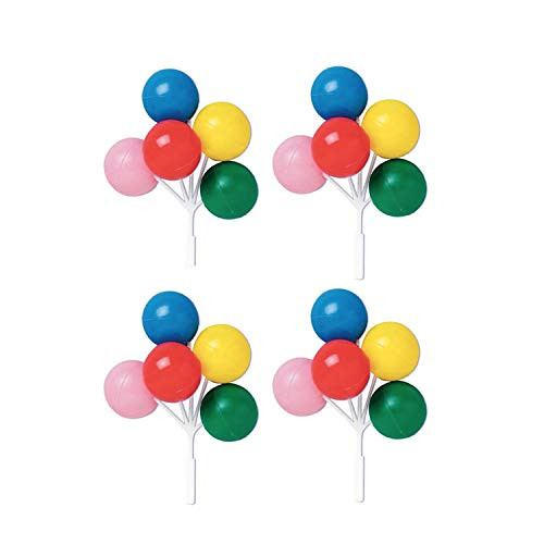 Oasis Supply Balloon Cluster Cake and Cupcake Topper  5-Inch  Multicolored Reusable Plastic -8-Pack-