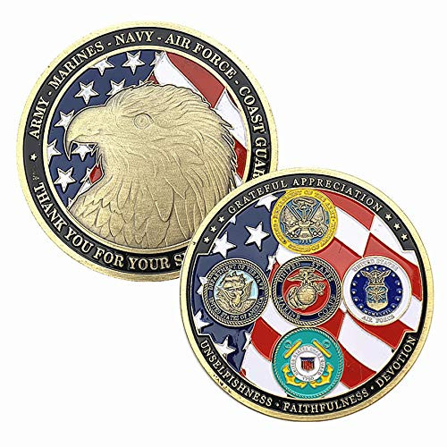 Strugglejewelry U.S Military Family Thankful Challenge Coin Army Marines Navy Air Forces Coast Guard-Thank You for Your Service
