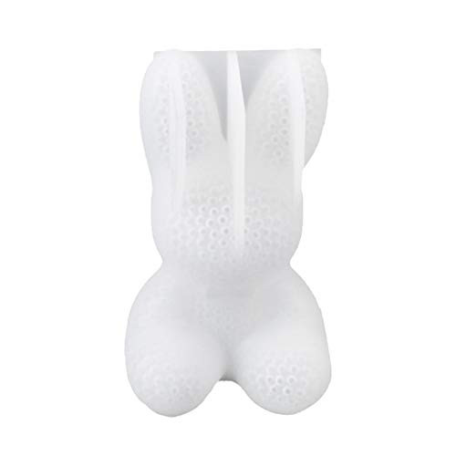 M P Rabbit Silicone Fondant Mold Easter Bunny Diamond Rabbit Silicone Fondant Mold 3D Rabbit Easter Bunny Candle Mold Handmade Craft Soap Mold Chocolate Candy Mold Cake Decorating Tools