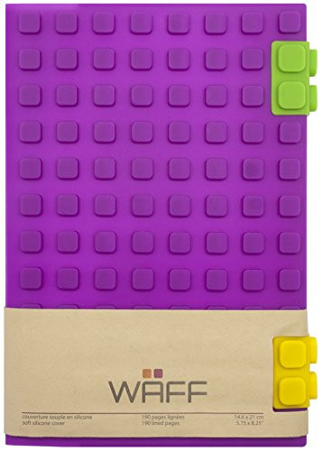WAFF Soft Silicone Cover Notebook/Journal, Large 8.25 x 5.5" Purple