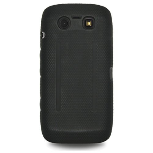 Amzer AMZ92856 Silicone Polycarbonate Hybrid Case for BlackBerry Torch 9850/9860 - Black - 1 Pack - Frustration - Free Packaging